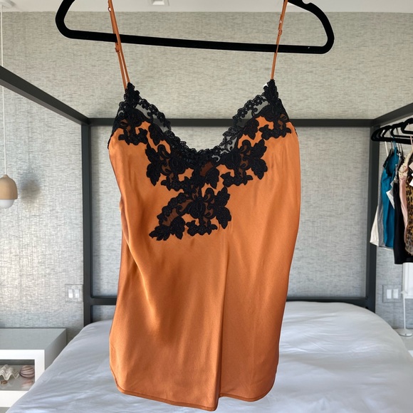La Perla Maison Silk Orange Black Camisole Cami Tank NWT - Picture 3 of 10